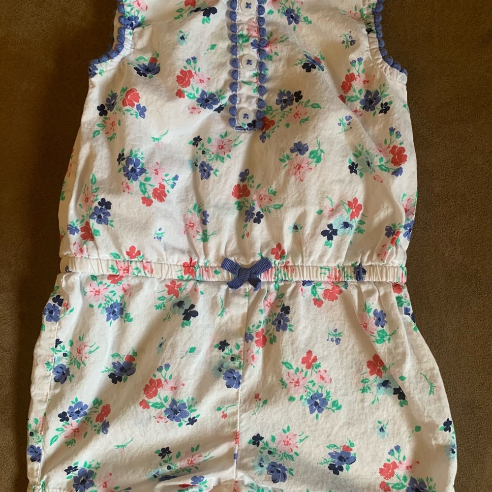 Carter's Toddler Girl White, Blue and Pink Floral Romper 18 Months